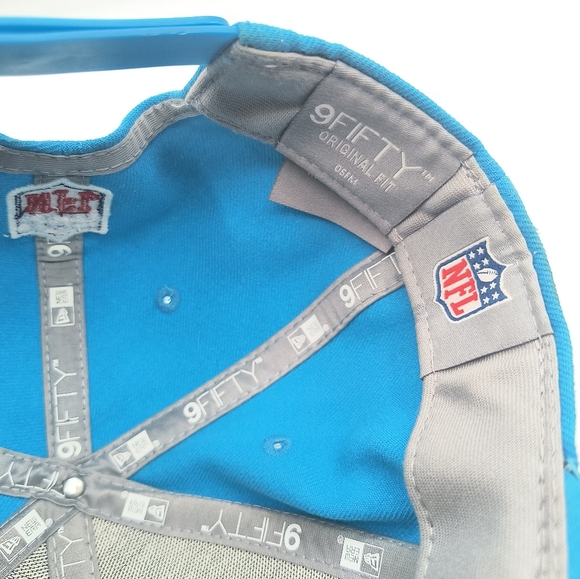 New Era Carolina Panthers Flat Bill Hat Fifty Nine Fifty Adjustable Snap Back - Picture 7 of 7